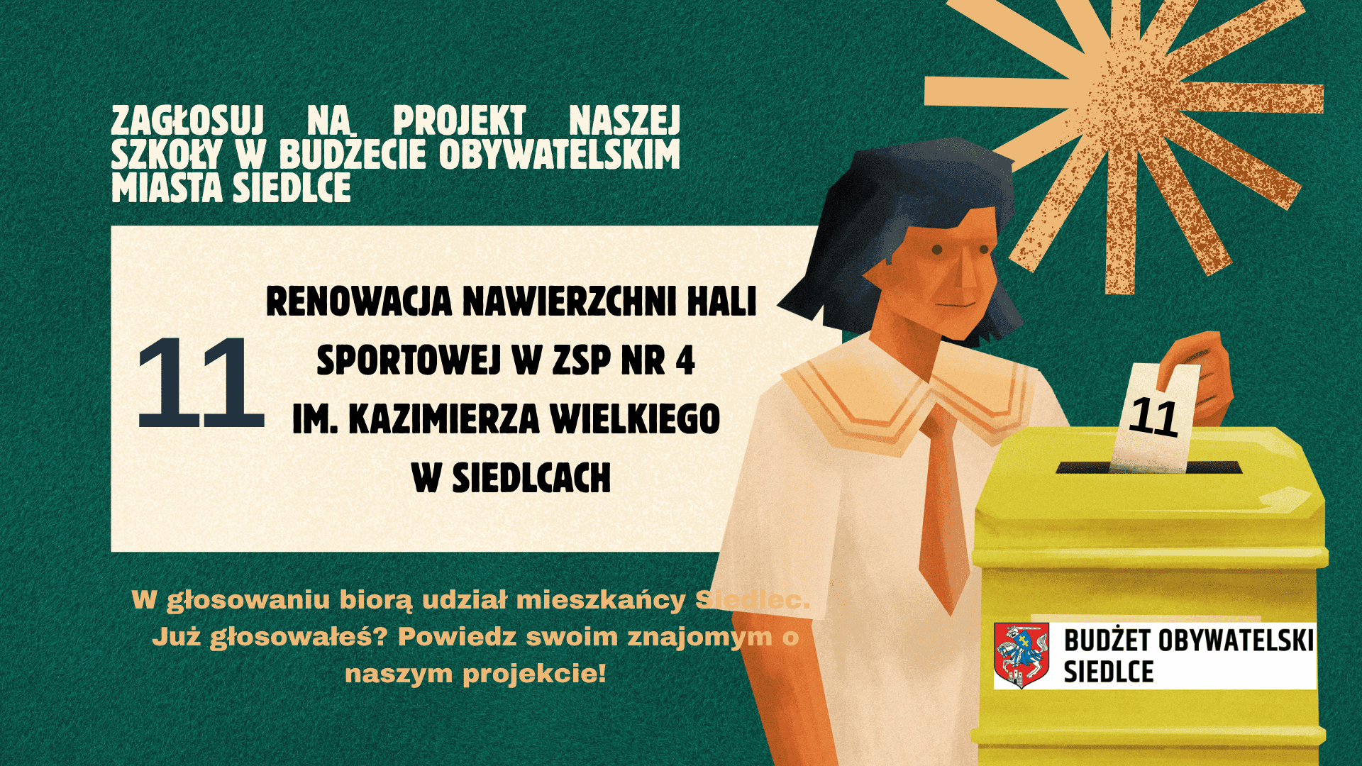 Jak głosować Od 1 do 30 września 2026 r. można głosować na projekty do Budżetu Obywatelskiego Miasta Siedlce. Poniżej krótka instrukcja jak zagłosować 1. Głosowanie jest imienne. 2. Prawo udziału 1